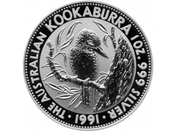 1 OZ Silber Australien Kookaburra 1991