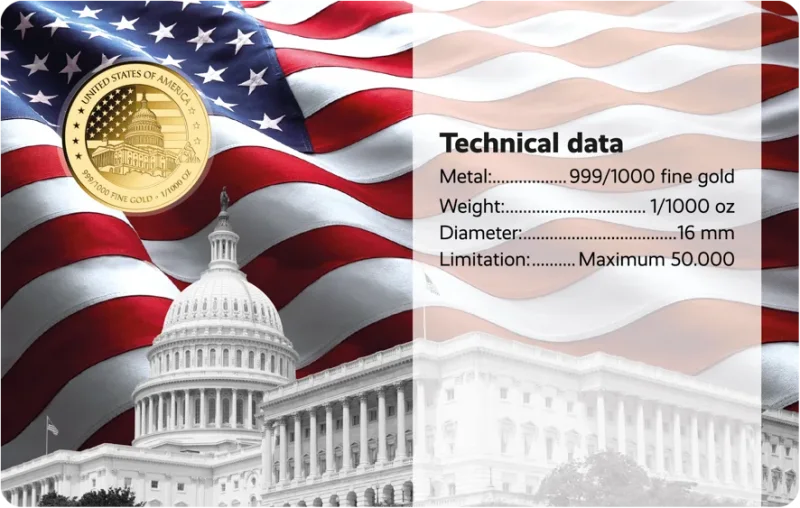 Donald Trump 1/1000 Oz 999 Goldmedaille