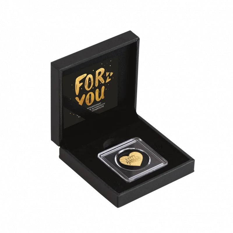 Happy Birthday 1/1000 Oz 999 Goldmedaille in Box