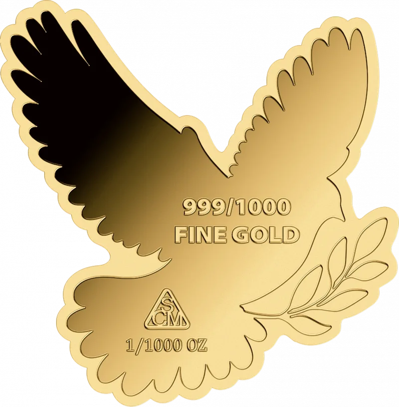 Friedenstaube 1/1000 Oz 999 Goldmedaille in Box
