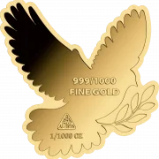 Friedenstaube 1/1000 Oz 999 Goldmedaille in Box