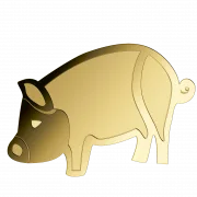 Schwein 1/1000 Oz 999 Goldmedaille in Box