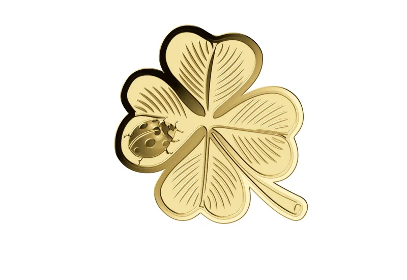 Glücksbringer Kleeblatt 1/1000 Oz 999 Goldmedaille in Box