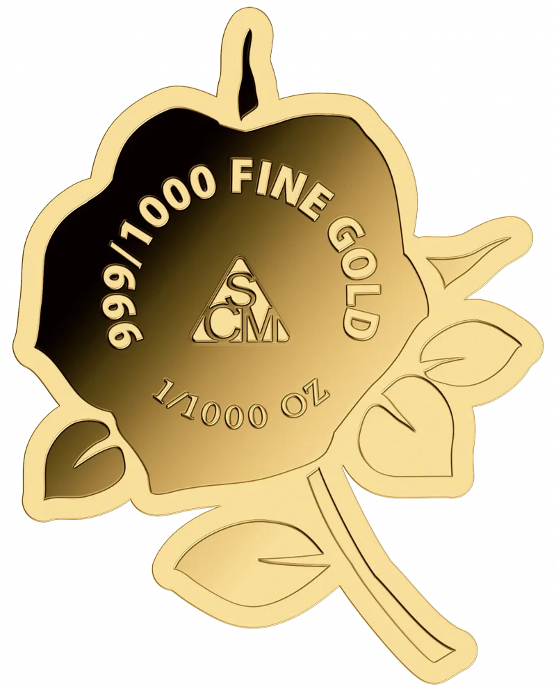 Rose 1/1000 Oz 999 Goldmedaille in Box